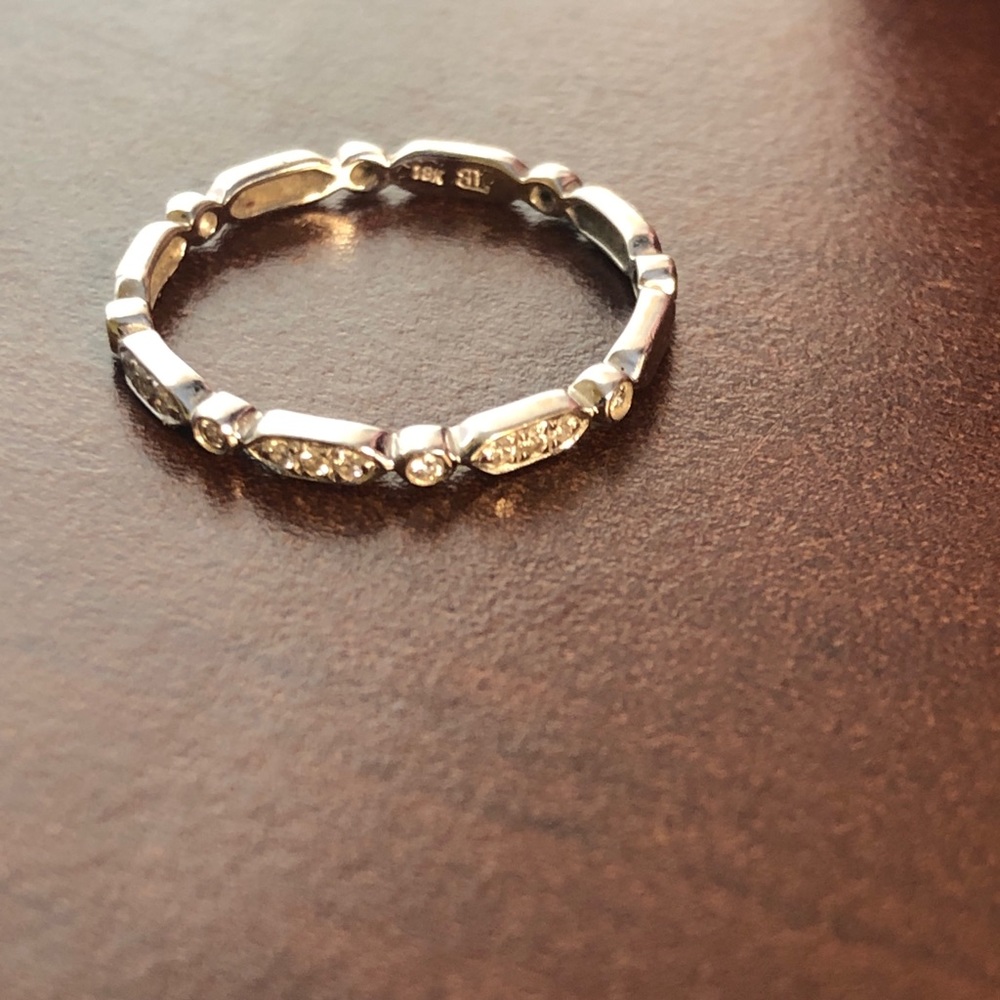 Mini Geometric Diamond Stackable Ring. - image 2